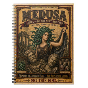 Medusa, Vintage Zirkusmonster Notizblock