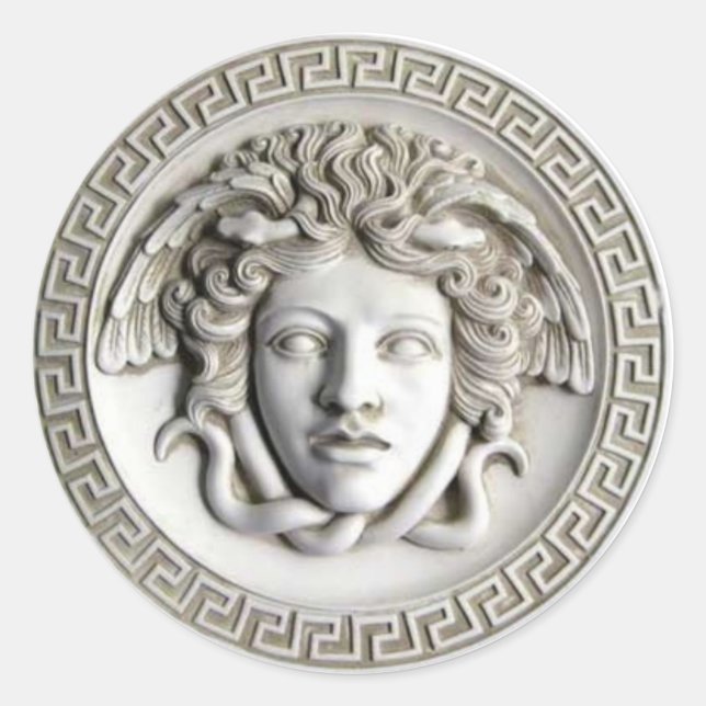 Medusa von Rondanini (Cameo White) Klassischer Sti Runder Aufkleber (Vorderseite)