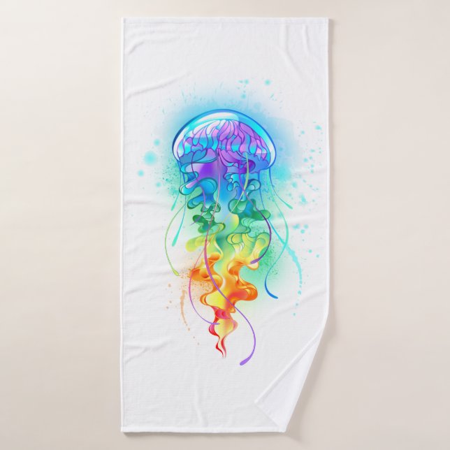 Méduse arc-en-ciel (Serviette de bain)