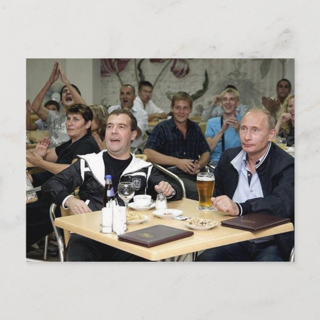 MEdvedev und Putin Party Postkarte (Vorderseite)