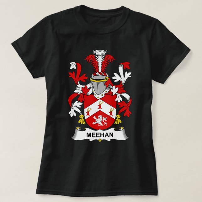 Meehan Coat of Arms Familienwappen Premium T-Shirt (Design vorne)