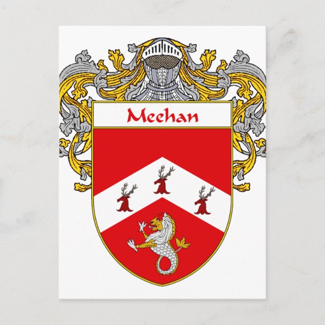 Meehan Coat of Arms (Mantled) Postkarte (Vorderseite)