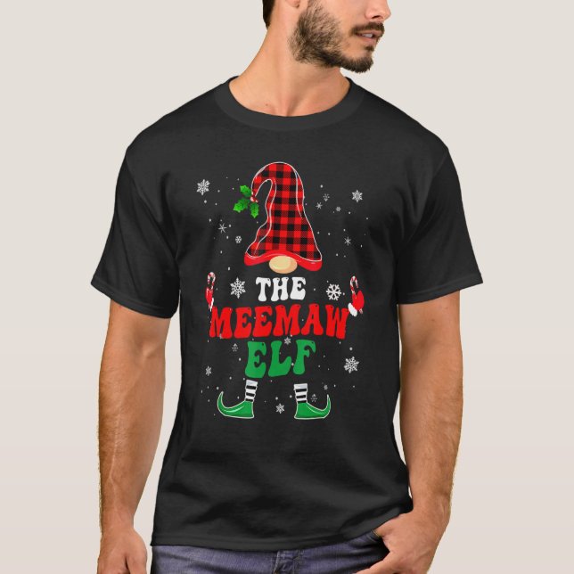 Meemaw Elf Family Matching Christmas Pajama  Red P T-Shirt (Vorderseite)