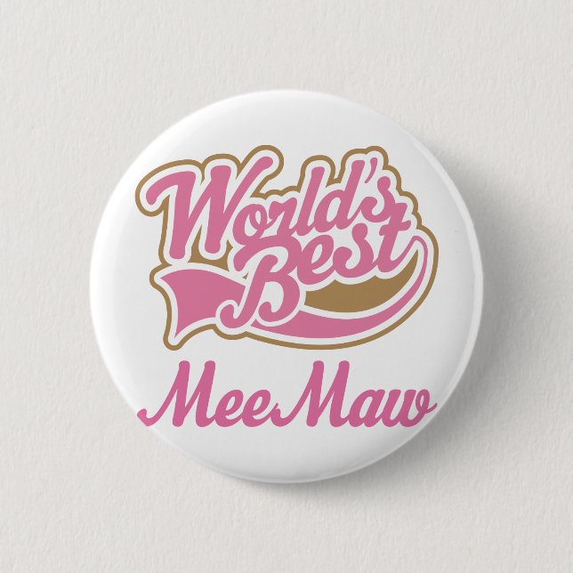 Meemaw Geschenk-Rosa Button (Vorderseite)