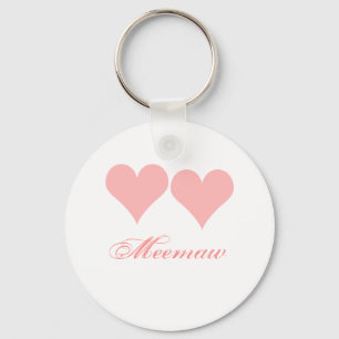 Meemaw Schlüsselkette mit rosa Herzen Schlüsselanhänger
