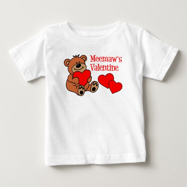 Meemaw-Valentinbär Baby T-shirt (Vorderseite)