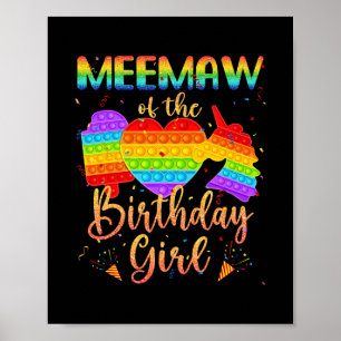 MeeMaw vom Geburtstagskind Niedlicher Einhorn-Pop  Poster