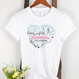 Meemaw Word Cloud Pink Herz Oma T-Shirt