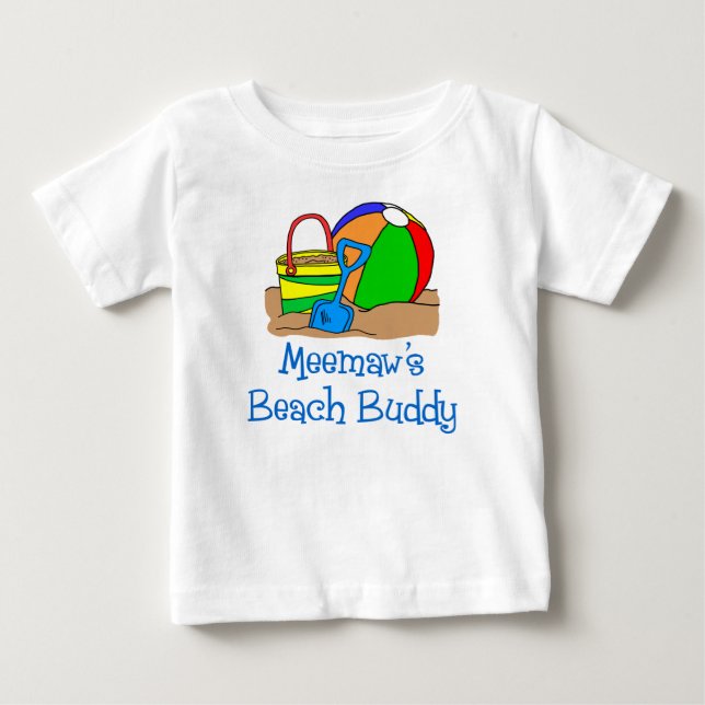 Meemaw's Beach Buddy Baby T-shirt (Vorderseite)