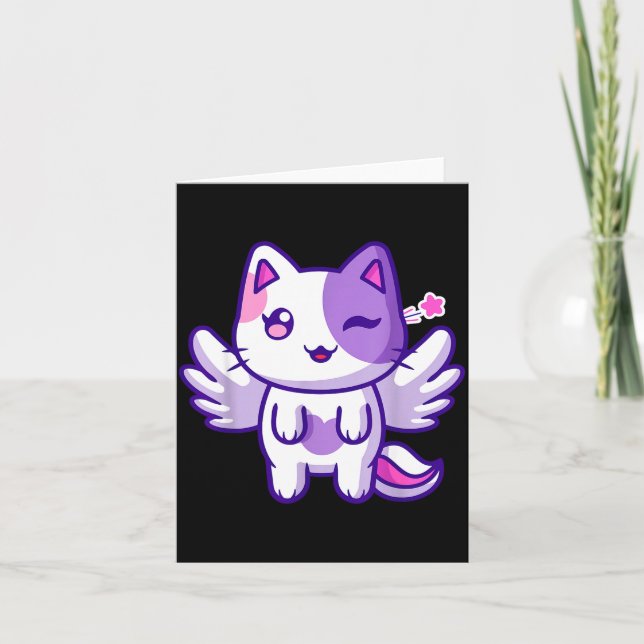Meemeow Cute Cat Plu-shirt  Karte (Vorderseite)