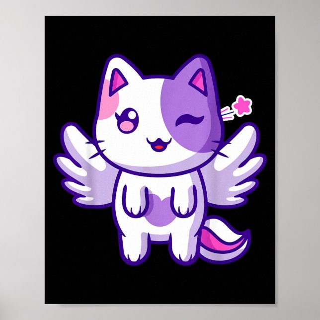 Meemeow Cute Cat Plu-shirt  Poster (Vorne)