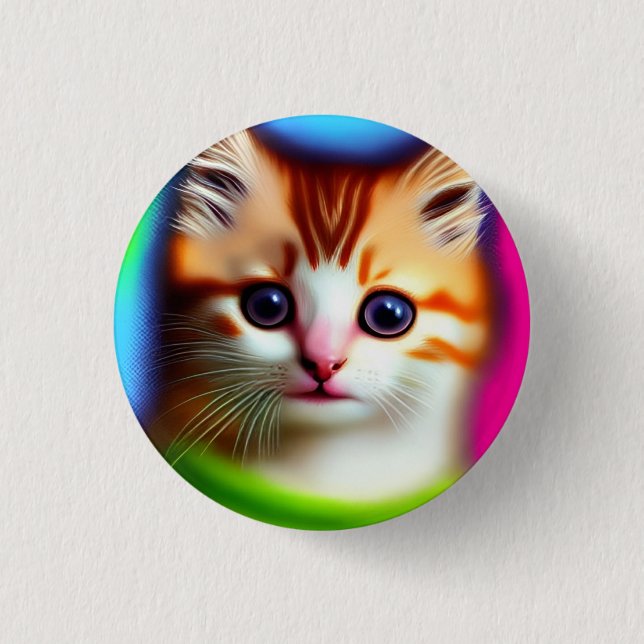 Meeow! 3 cm Abzeichen Button (Vorderseite)