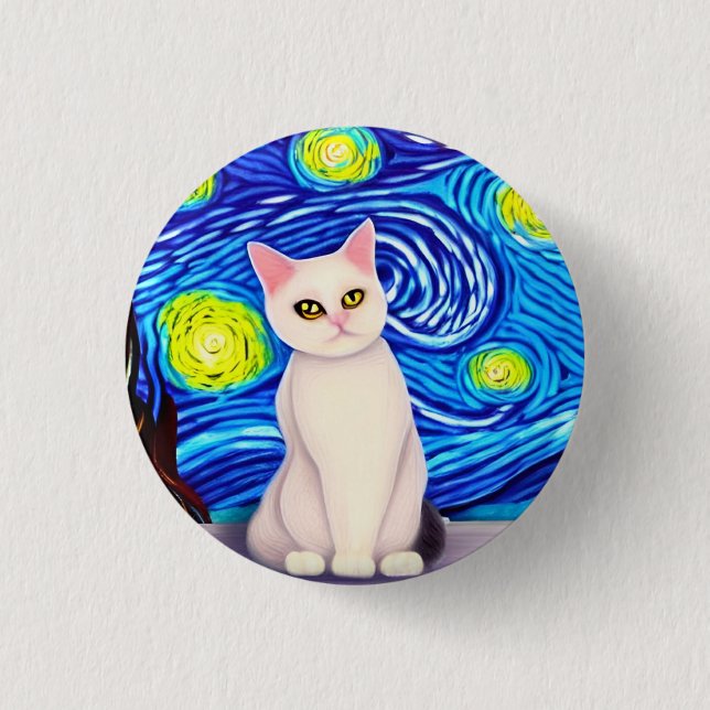 Meeow! 3 cm Abzeichen Button (Vorderseite)