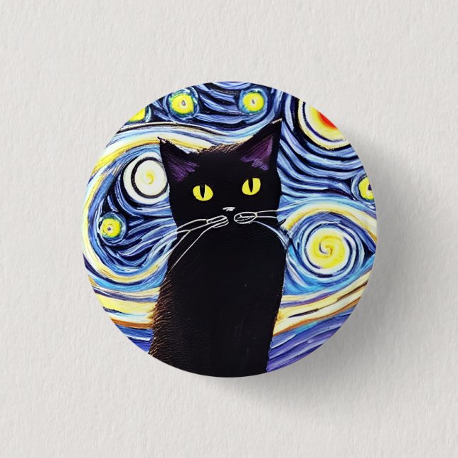 Meeow! 3 cm Abzeichen Button (Vorderseite)