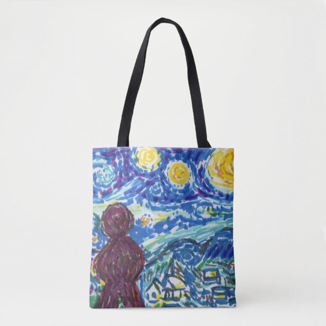 Meeple Starry Night Board Spielkunst Spaß Tasche (Vorderseite)