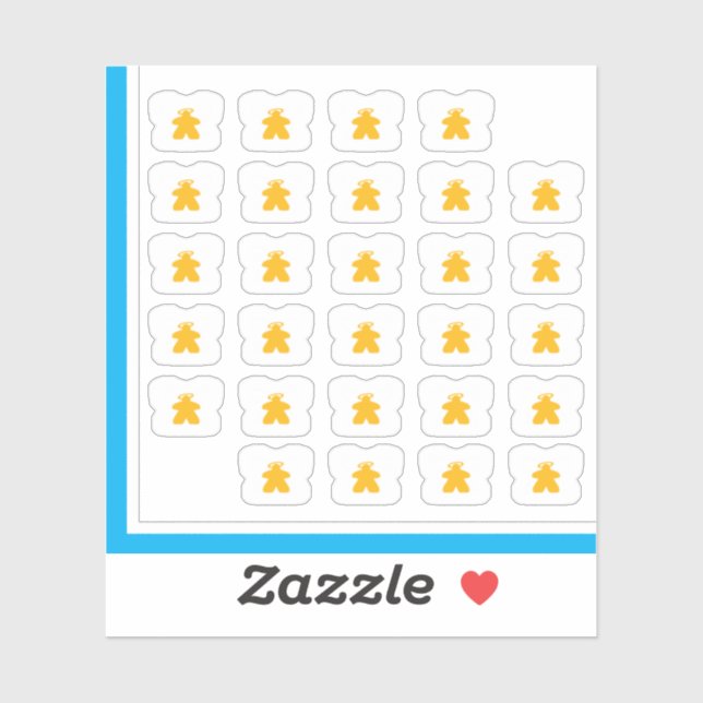 Meeple T-Shirt Stickers - Angel Meeples Aufkleber (Blatt)