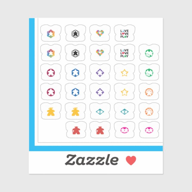 Meeple Tee Stickers - Variety Pack (Feuille)
