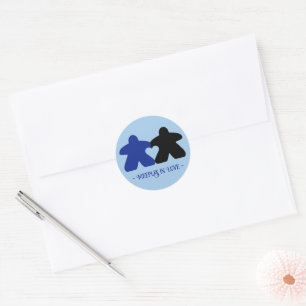 Meeples in Love, Blau & Schwarze Aufkleber