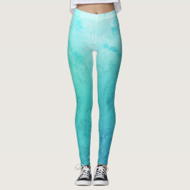 Meer, Aqua Blue Custom Leggings