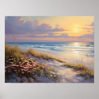 Meer bei Sonnenaufgang Ölgemälde Poster