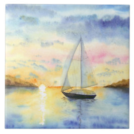 Meer bei Sonnenuntergang Fliese