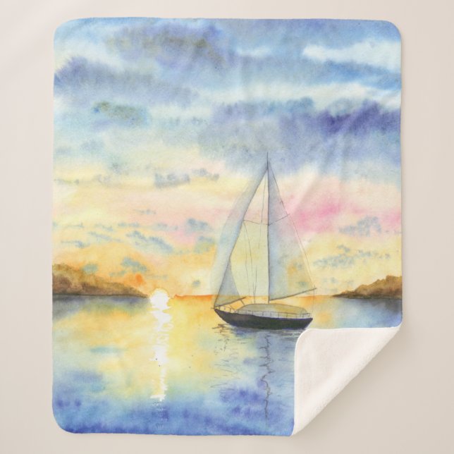 Meer bei Sonnenuntergang Sherpadecke (Vorderseite)