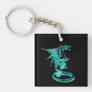 Meer Blau Drache Ozean Fantasie Fabelwesen Schlüsselanhänger