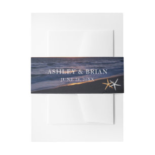 Meer der Liebe Beach Sunset Starfish Hochzeit Einladungsbanderole