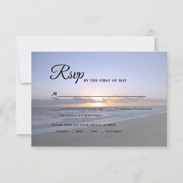 Meer der Liebe | Beach Sunset Starfish Hochzeit RSVP Karte (Vorderseite)
