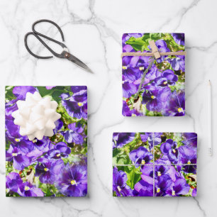 Meer der Stille: Das wunderschöne Lila Pansy-Feld Geschenkpapier Set