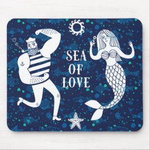 Meer des Liebe-Plakats Mousepad