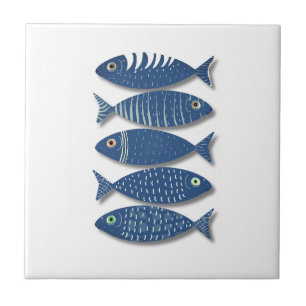 Meer Geist Moderne Küstenfisch Musterillustration Fliese
