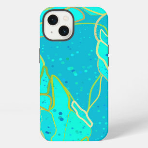 "Meer Grotte" abstrakt - Türkis, Blau, Gold iPhone Hülle