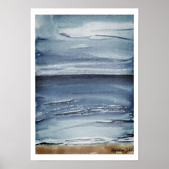 Meer in der Nacht Poster (Vorne)