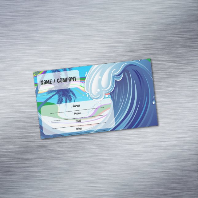 Meer Ozean große Wellenwasser Magnetische Visitenkarte (Beispiel)