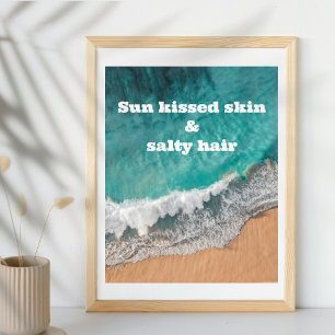 Meer Sand Strand Blau Sonne Sommer Angebot Poster