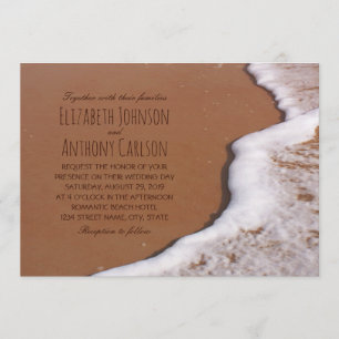 Meer Sand und Wellen Beach Hochzeit Einladung