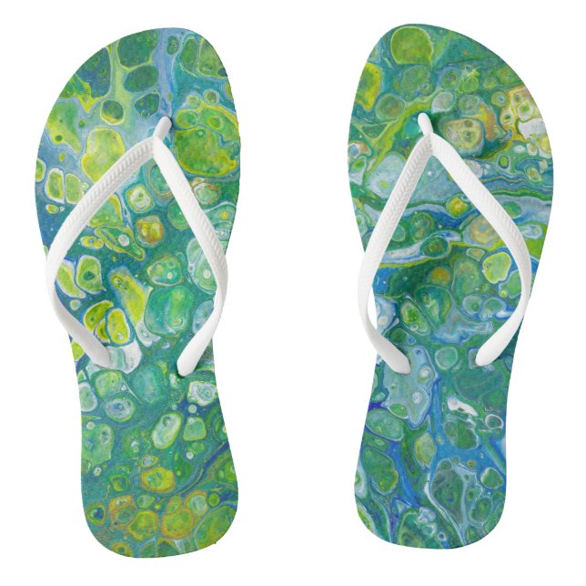 Meer sprudelt abstraktes | umdrehen Reinfälle Flip Flops (Fußbett)