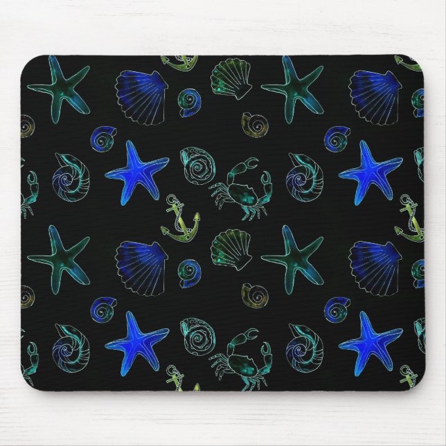 Meer, Strand, Aquarellmalerei Mousepad (Vorne)