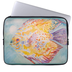 Meer Strand Fisch Aquarell Laptopschutzhülle