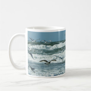 Meer, Surfen, Möwen fliegen, Wellen Kaffeetasse