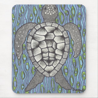 Meer Tutle auf Blau Mousepad
