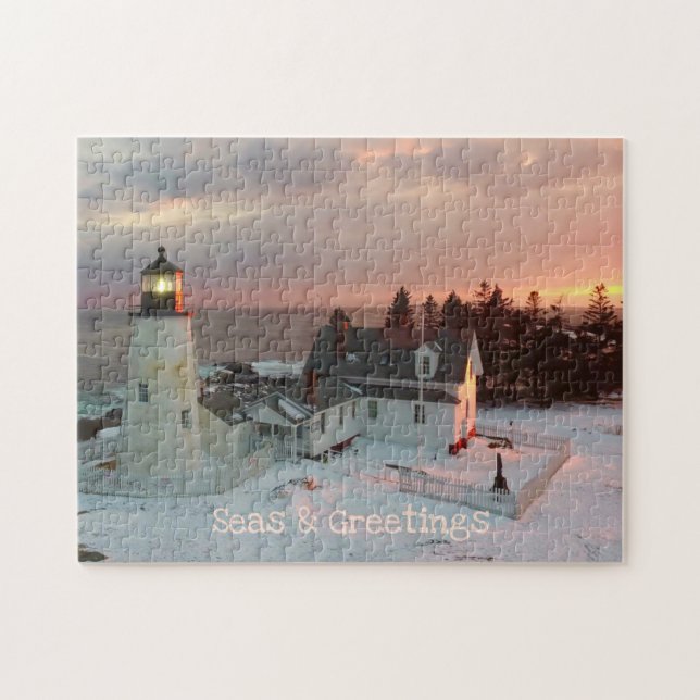 Meer und Grüße Küste WeihnachtsLeuchtturm (Horizontal)