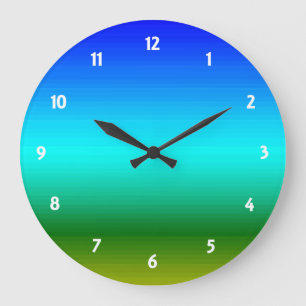 Meer und Himmel Blau und Grün Verlauf Große Wanduhr