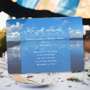 Meer und Himmel Wir haben geheiratet Hochzeitsanze Einladung