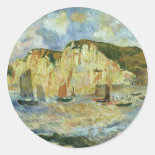 Meer und Klippen von Pierre Renoir, Vintage Kunst Runder Aufkleber