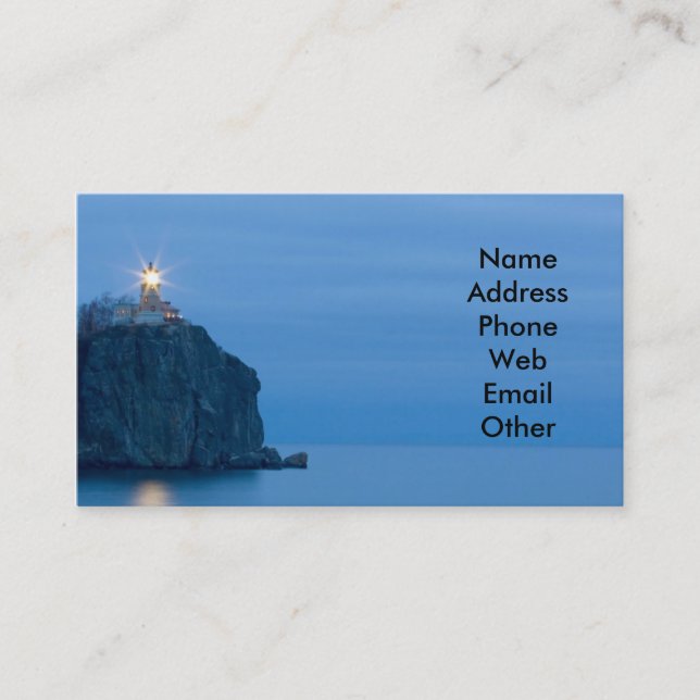 Meer und Leuchtturm an den NachtVisitenkarten Visitenkarte (Vorderseite)