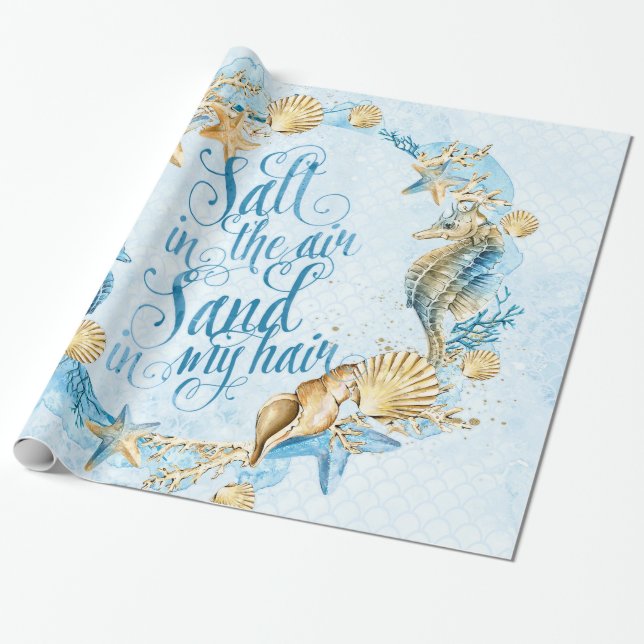 Meer- und Ozeanmuster Geschenkpapier (Ungerollt)