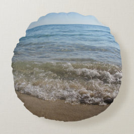 Meer- und Sandstrand Rundes Kissen