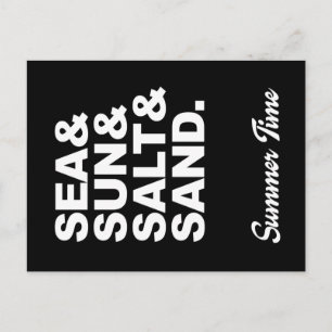 Meer und Sonne und Salz und Sand Sommerzeit Postkarte